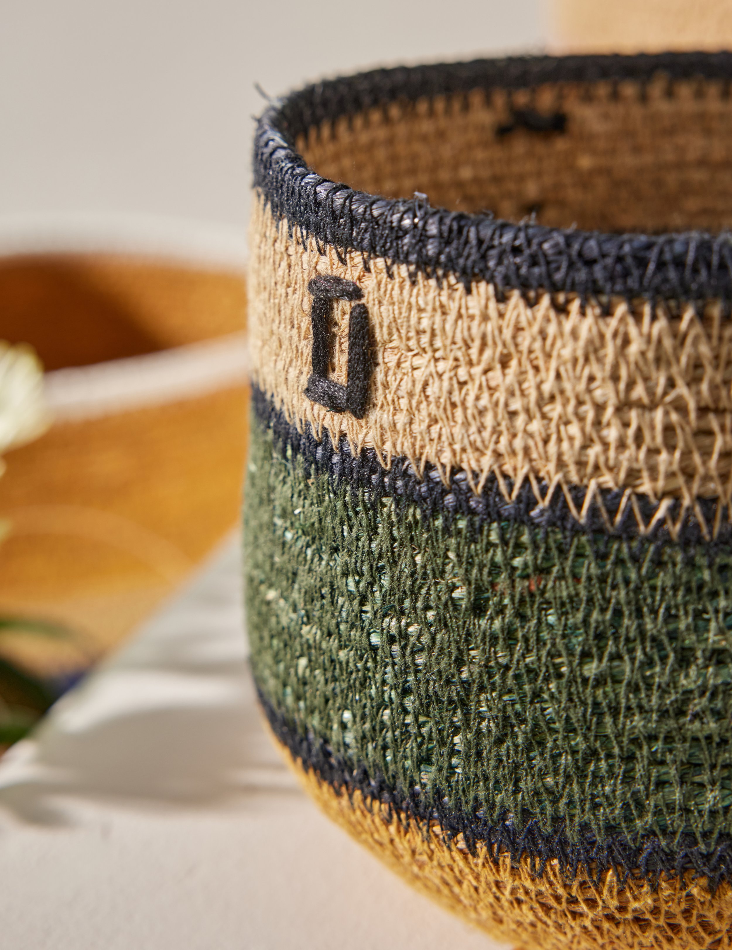 Basket - Green Squares