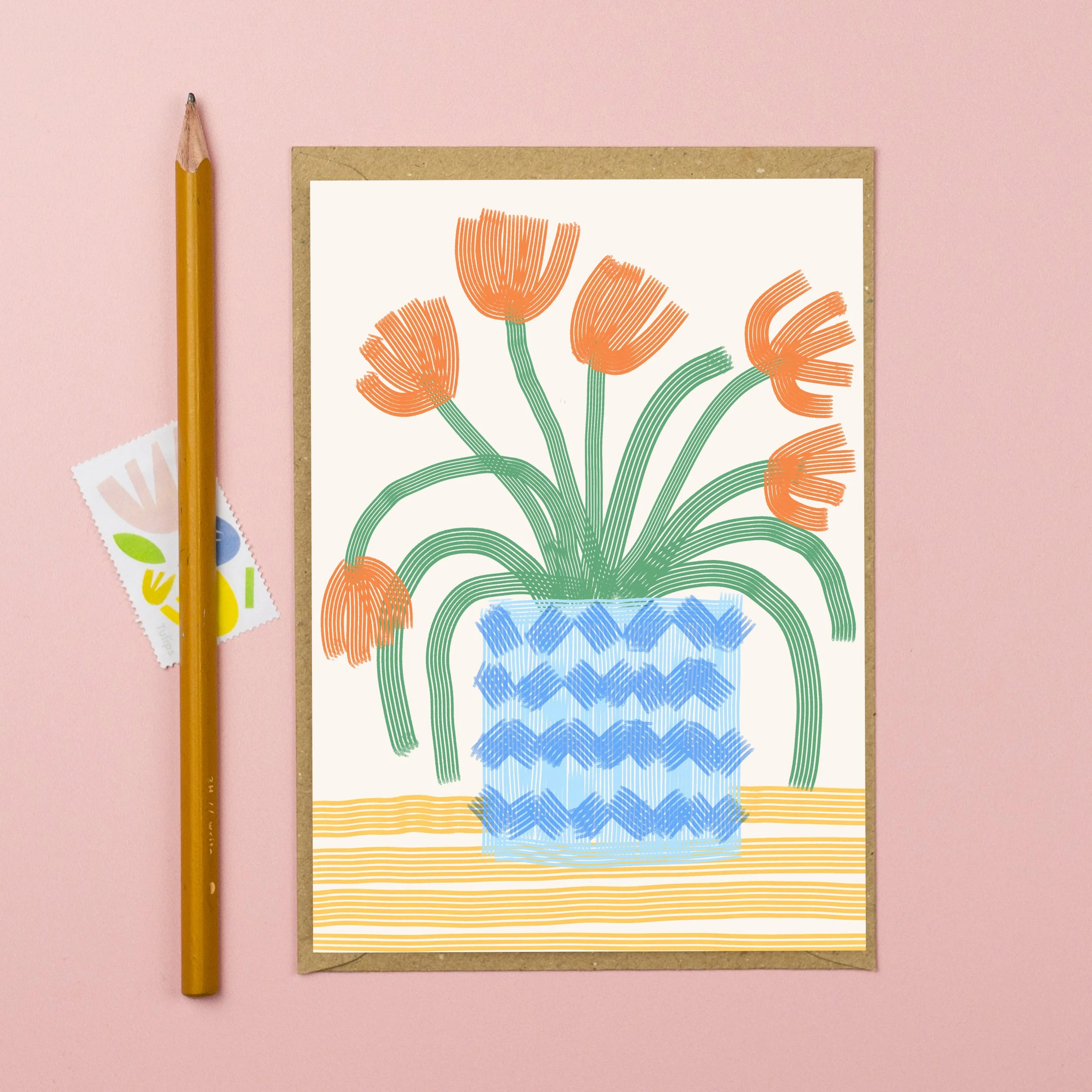 Vase of Tulips Greeting Card