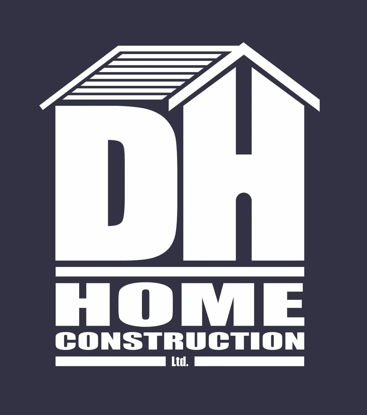 DH Home Construction company logo with house roof icon in orpington