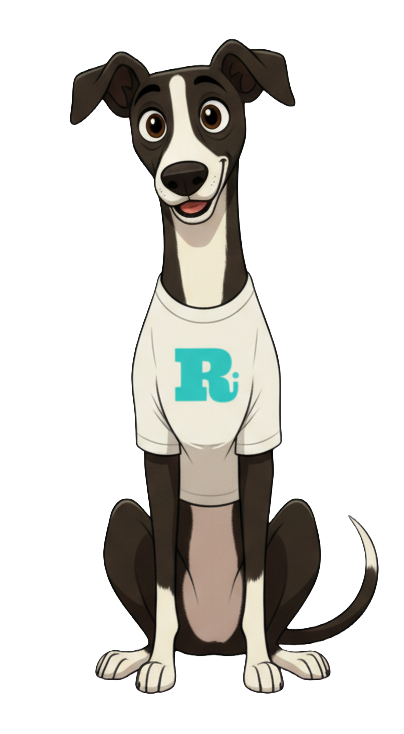 Taylor the dog, sitting and looking at you