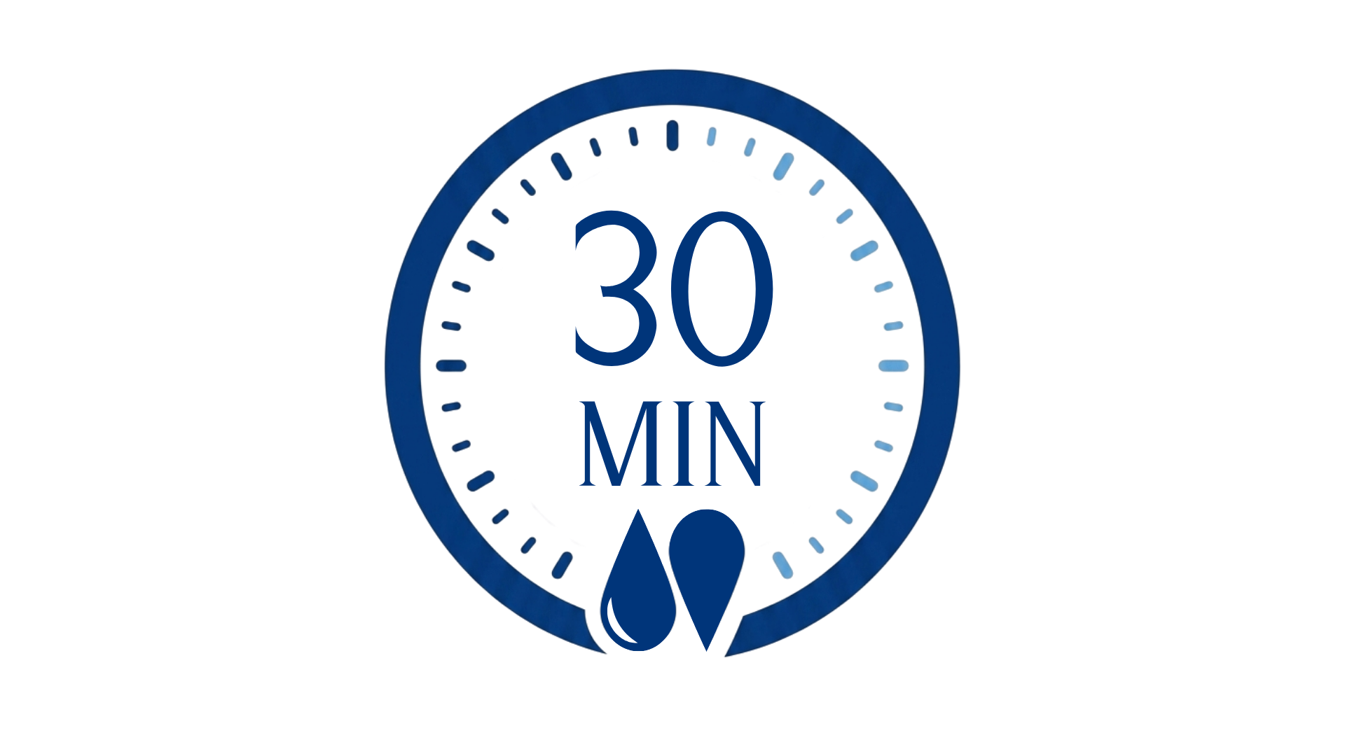 Kello näyttää 30 minuuttia.