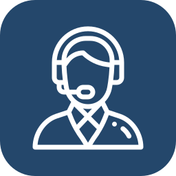 Icon of a customer service representative wearing a headset
