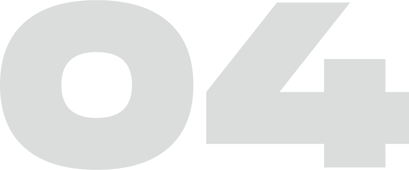 Large grey text reading 'O4' on a black background.