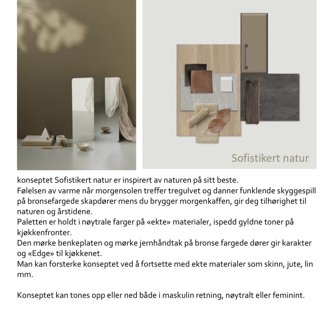 Bilde av en utstilling med naturinspirert interiørdesign, inkludert trematerialer, tekstiler og dekorative elementer i nøytrale jordfarger.