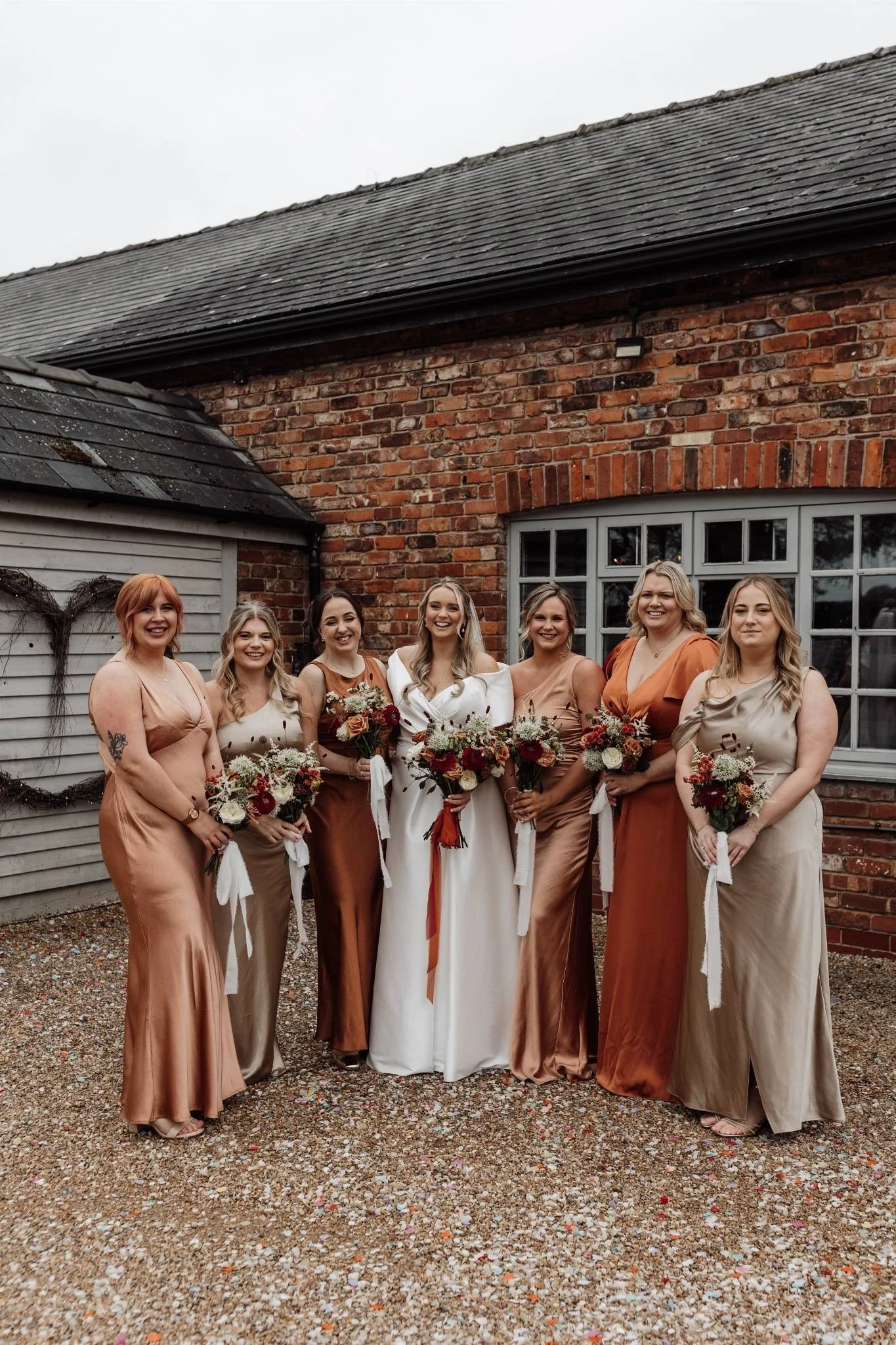 terracotta bridesmaids bouquets larkspur lodge cheshire florist