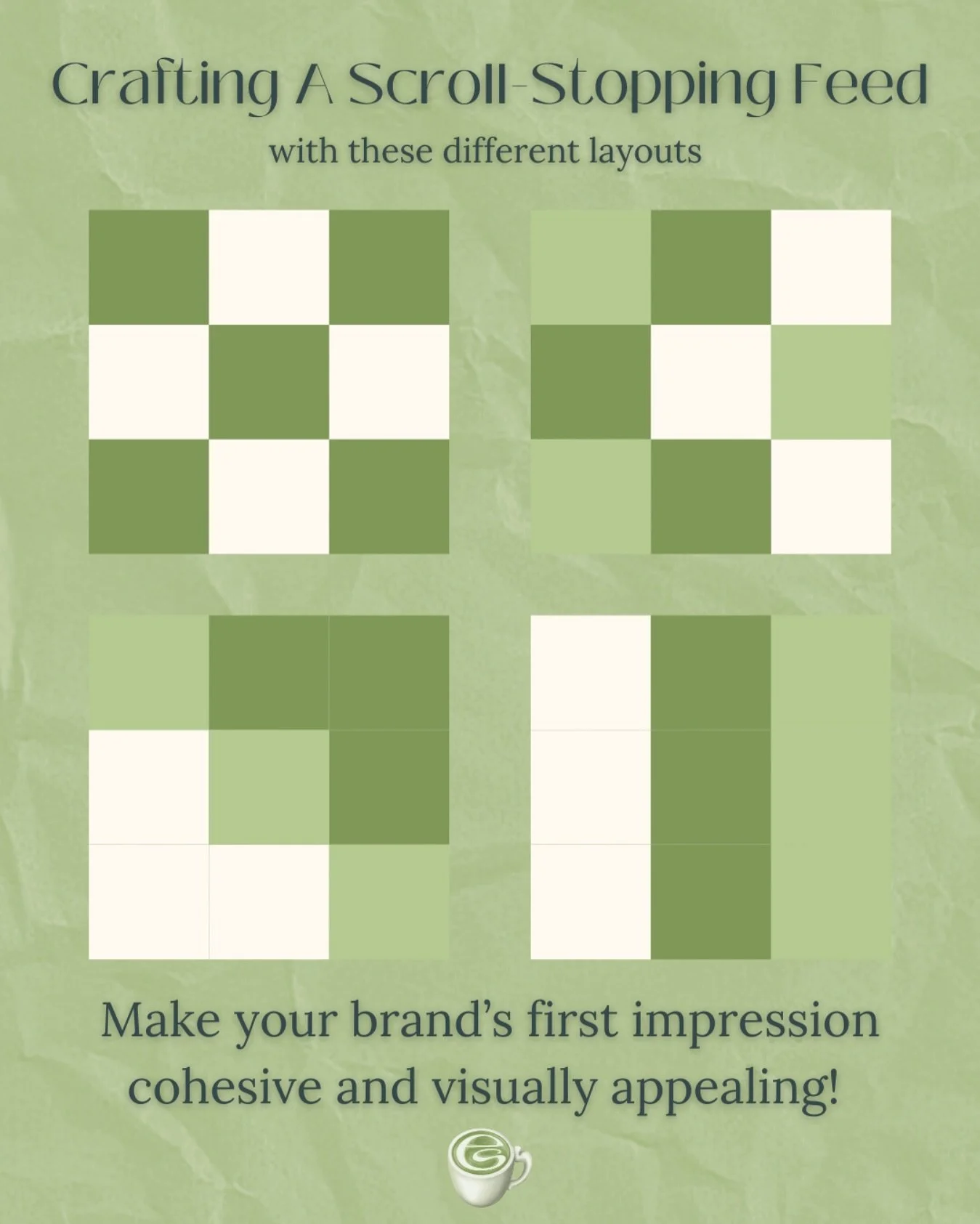 ✨ Want an Instagram feed that stops the scroll?
Here are 3 easy ways we build businesses a cohesive aesthetic:

 1️⃣ Stick to a consistent color palette.
 2️⃣ Mix content types for visual variety.
 3️⃣ Plan ahead with grid tools like Canva and Previe