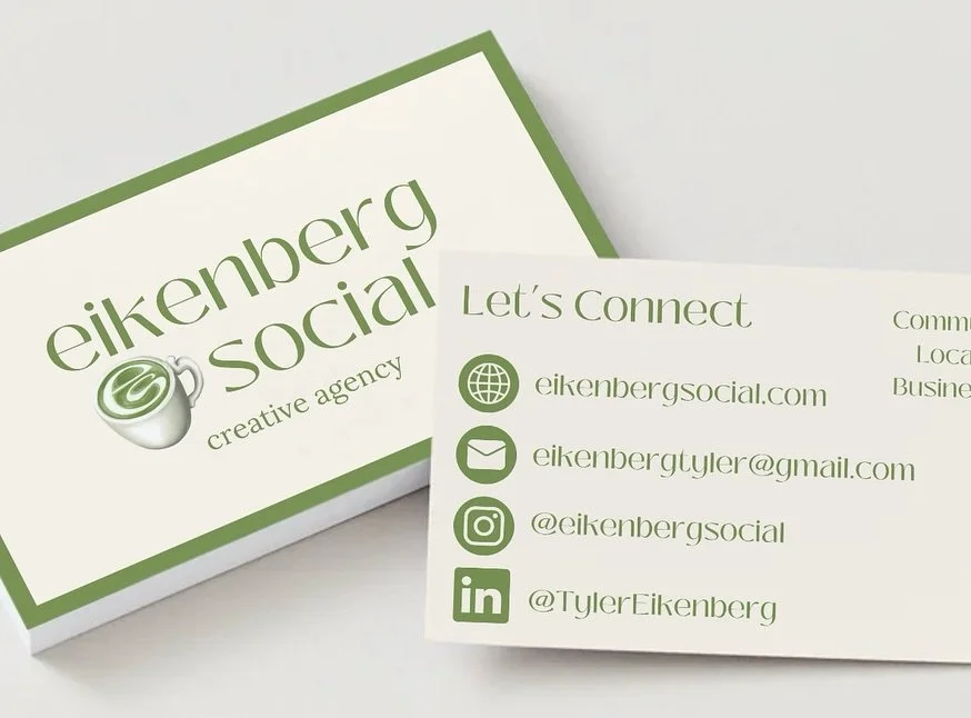 New business card, fresh design 🥳 After many hours and cups of matcha, our new business cards for @eikenbergsocial have arrived and we couldn&rsquo;t be more obsessed! 

✨ A huge shoutout to @tangerinecup for bringing our vision to life with a beaut