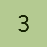 Green background with the number 3 in black.