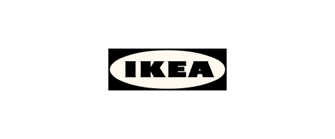IKEA logo on a black background.