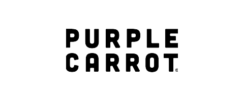 Text reading "Purple Carrot" on a black background