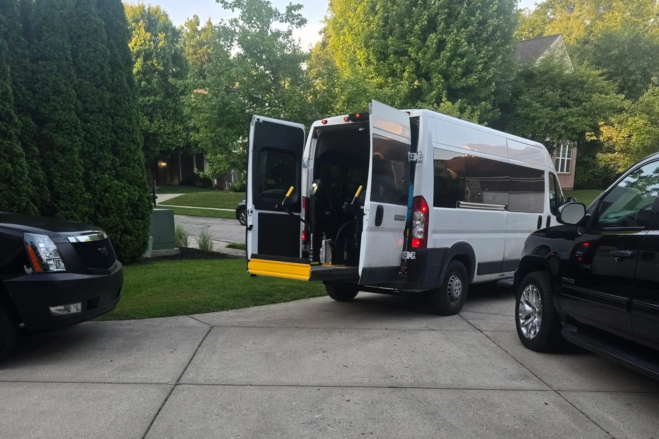 A vehicle available to transport those who are disabled or need mobility assistance to a doctor appointment from Denise Adult Care, a comfortable resident in Indianapolis.