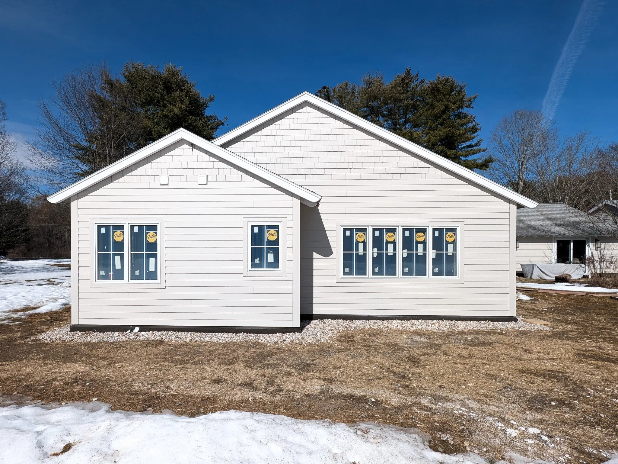 An outdoor view of a residential home addition in Stockbridge, MA
