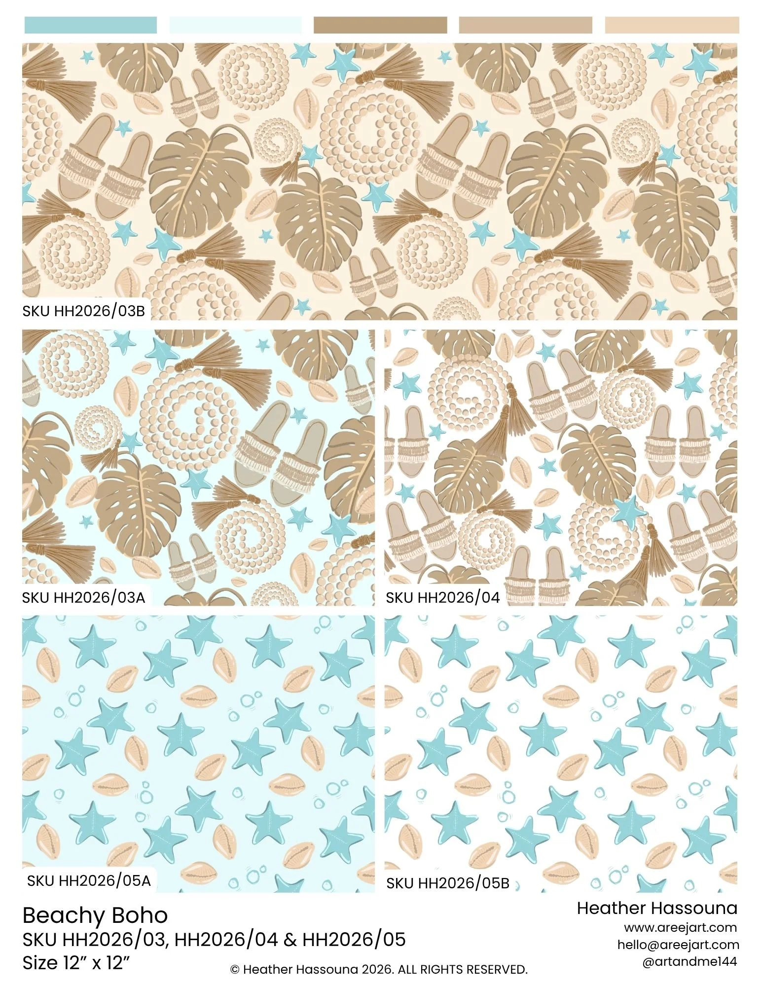 BEACHY BOHO MASTER SHEET