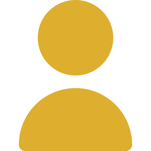 Ein stilisiertes Symbol einer Person in Goldfarbe auf schwarzem Hintergrund.
