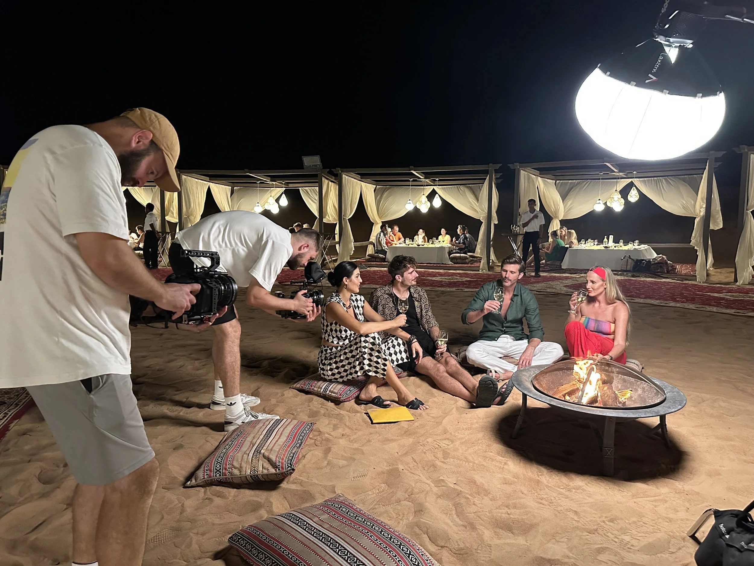 Dan Atkins and film crew in Dubai