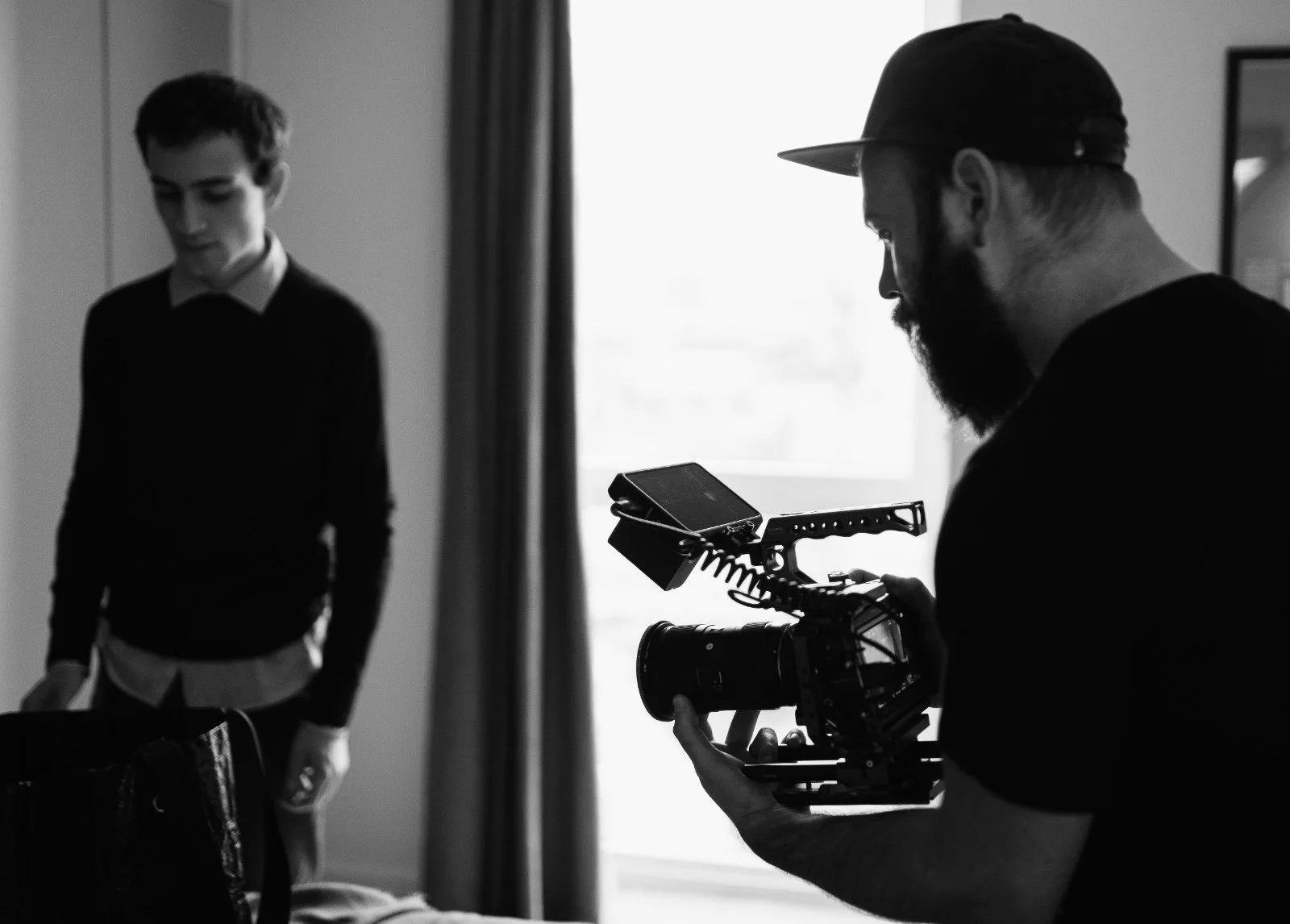 filming a scene handheld on the BMPCC6K Pro