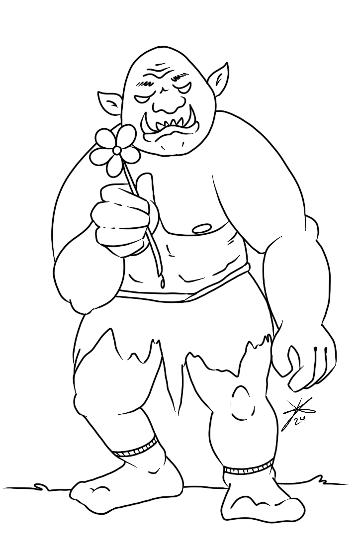 Ogre Coloring Page