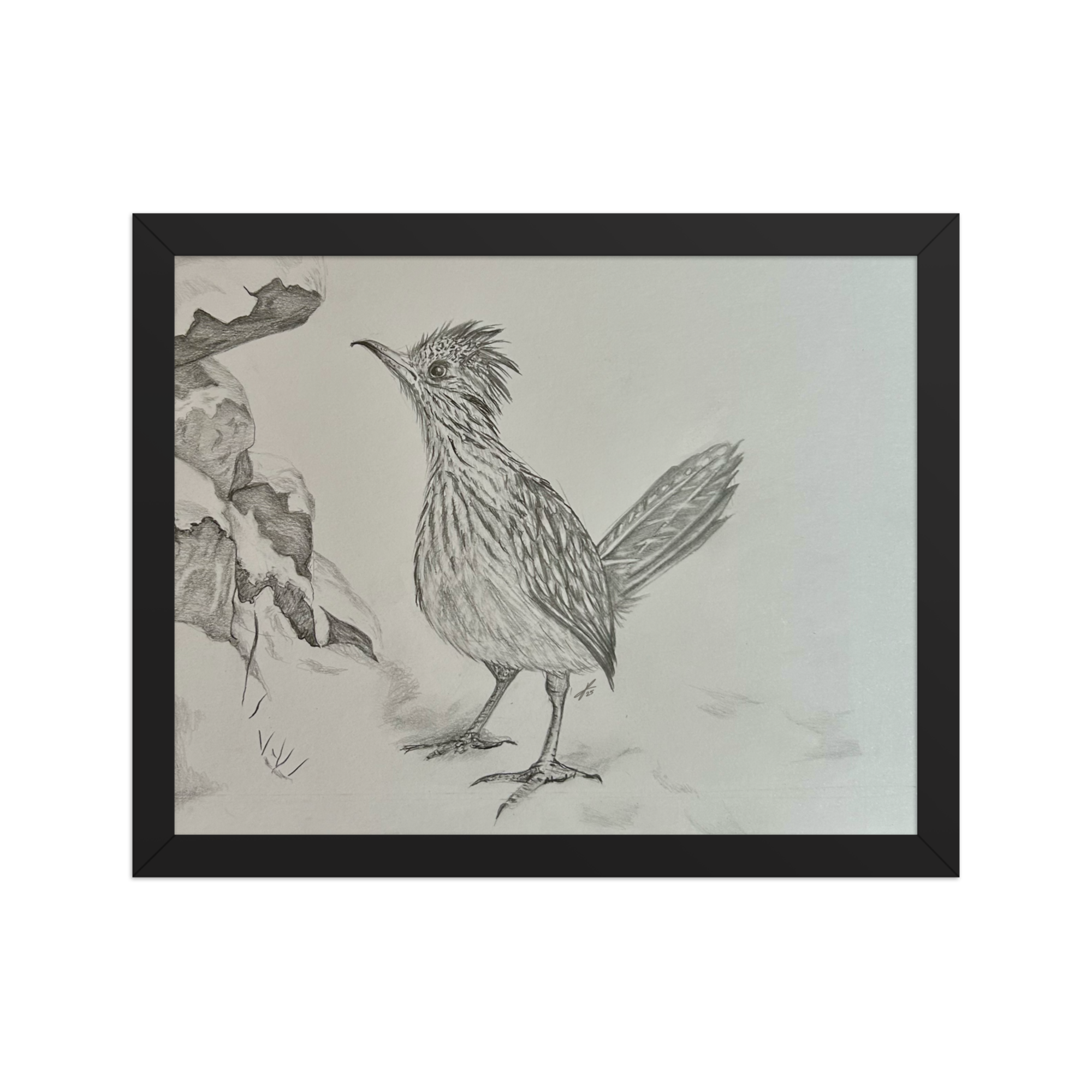 Roadrunner in Snow Poster w/ frame