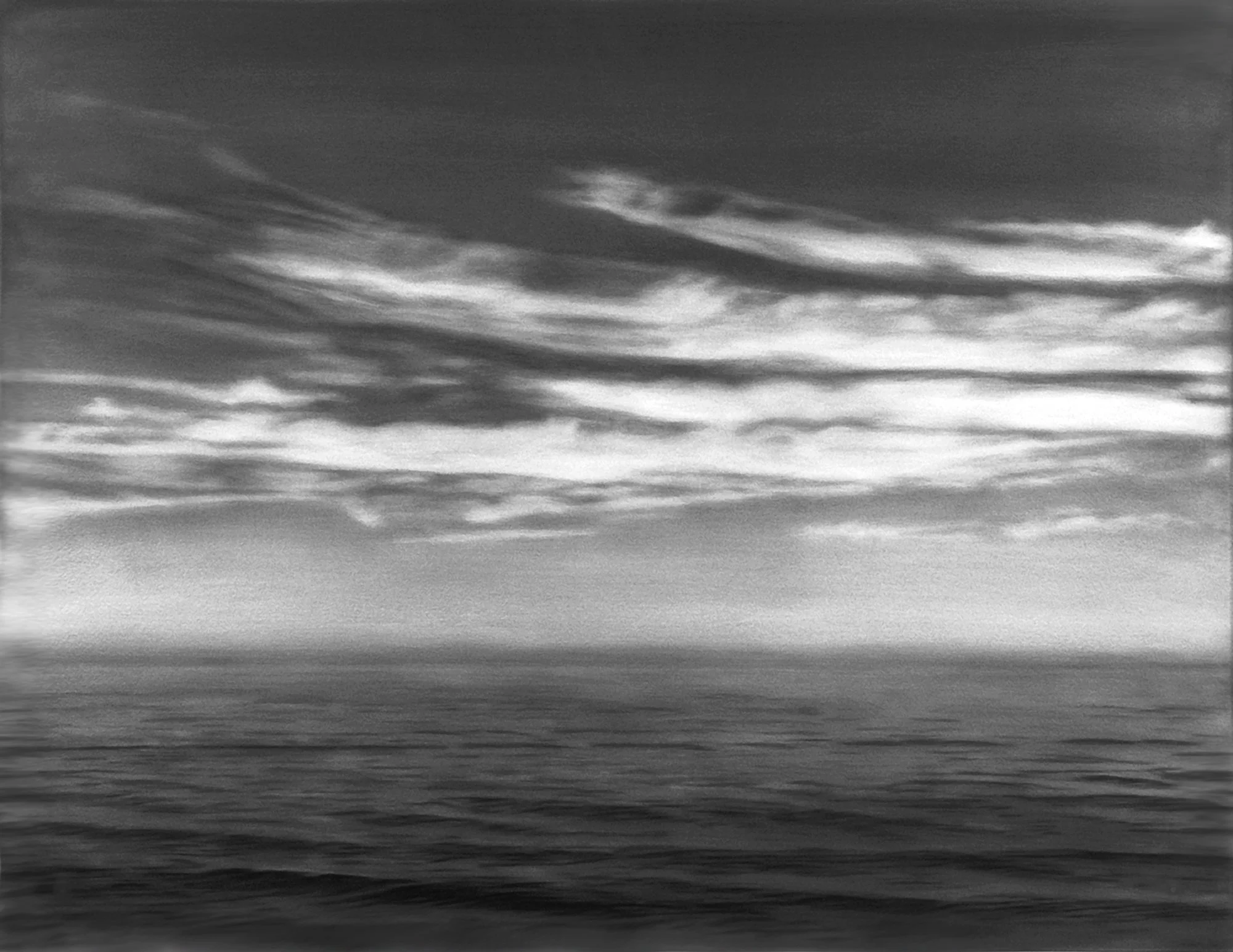 Horizon, 2003, black India ink painted onto sanded plexiglass, 31” x 40”