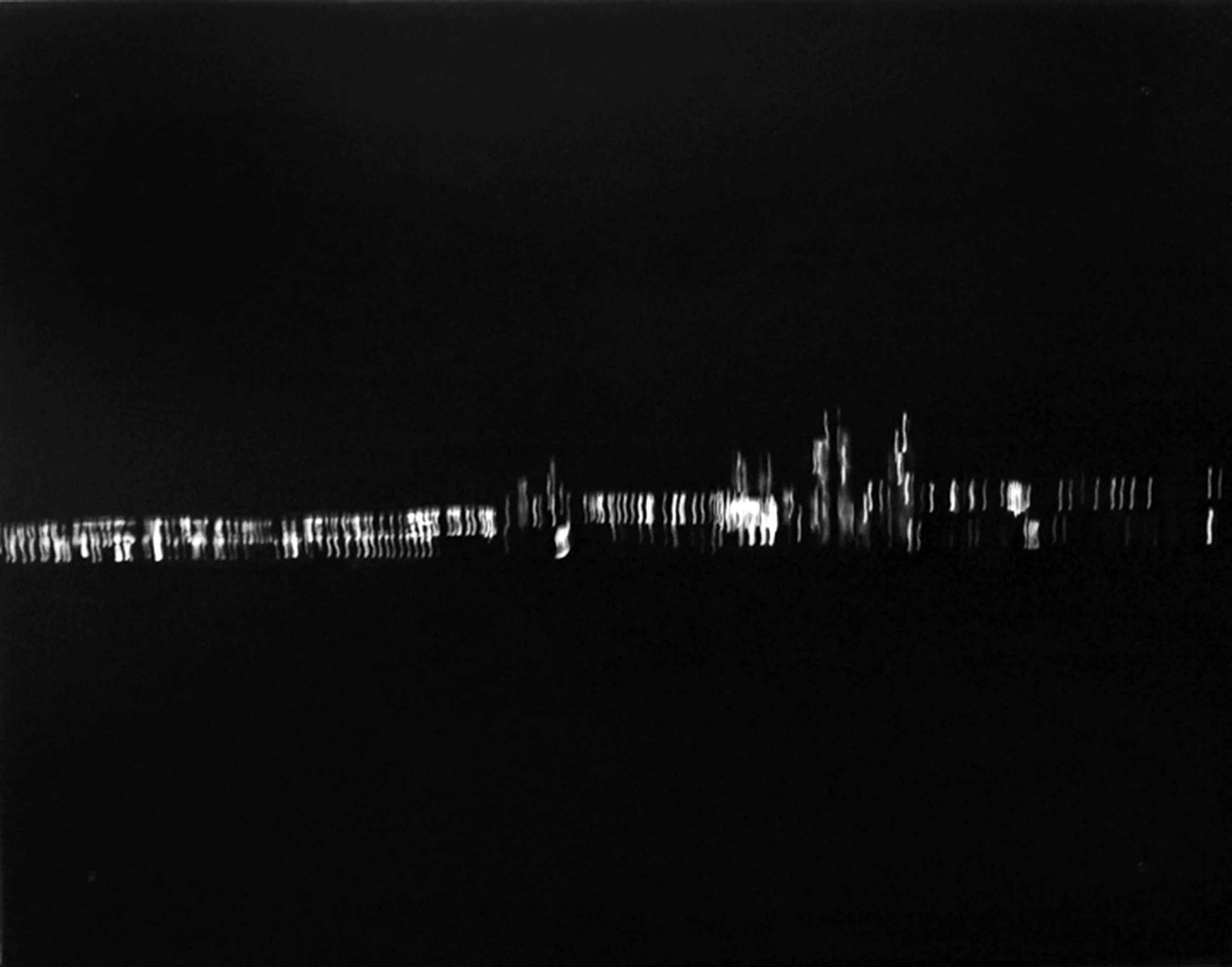 Night River, 2009, black India ink painted onto sanded plexiglass, 31” x 40”
