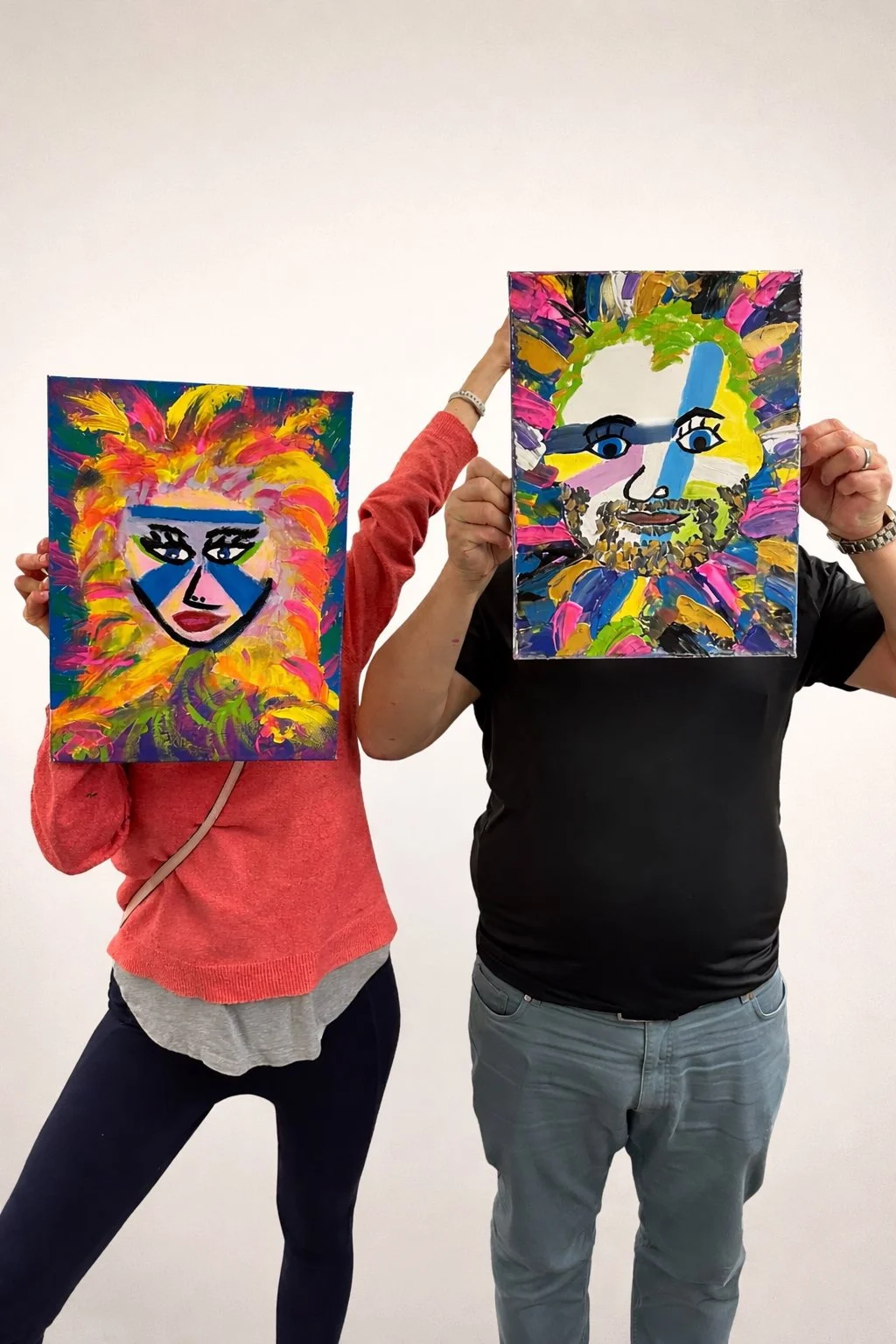 Paint your Colleague, selbstgemaltes portrait vom Kollegen gemalt mit acrylfarben