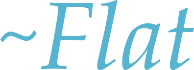 Text displaying '~Flat' in blue italic font.