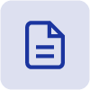 A blue square icon with a play button in the center.