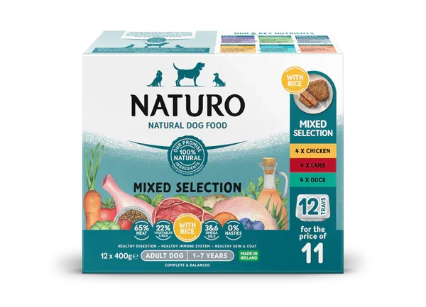 Naturo Adult Variety Pack With Rice Tray 12x400g
