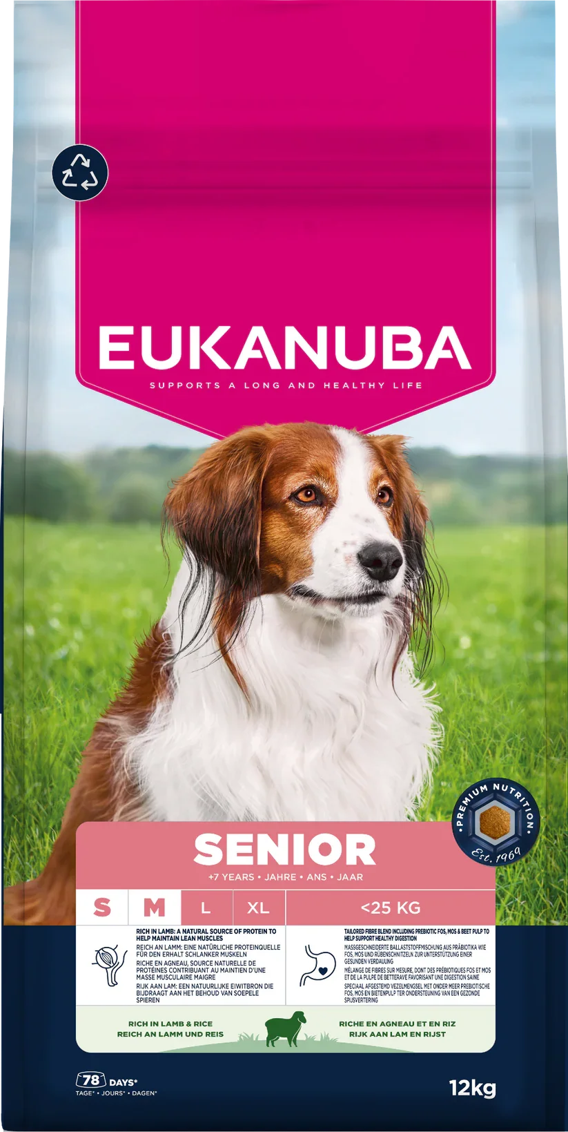 Eukanuba Dog Senior Small-Medium Lamb & Rice 12kg.webp