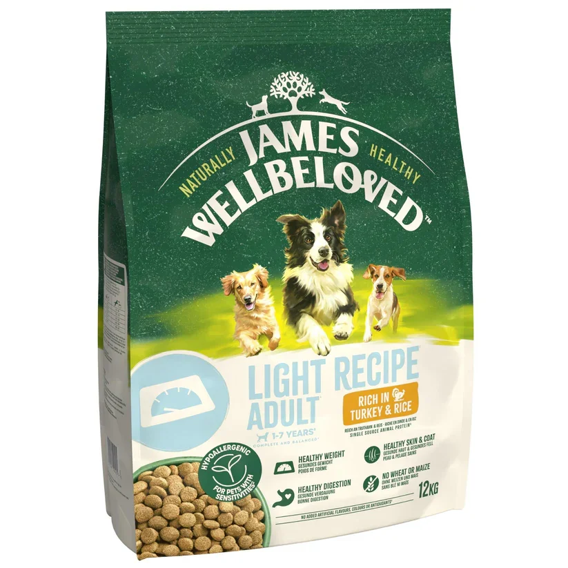 James Wellbeloved Dry Dog Light Adult Turkey & Rice 12kg.webp
