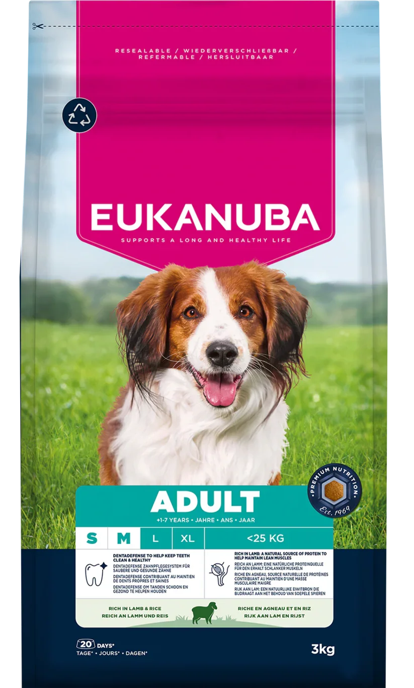Eukanuba Dog Adult Small-Medium Lamb & Rice 3kg.webp