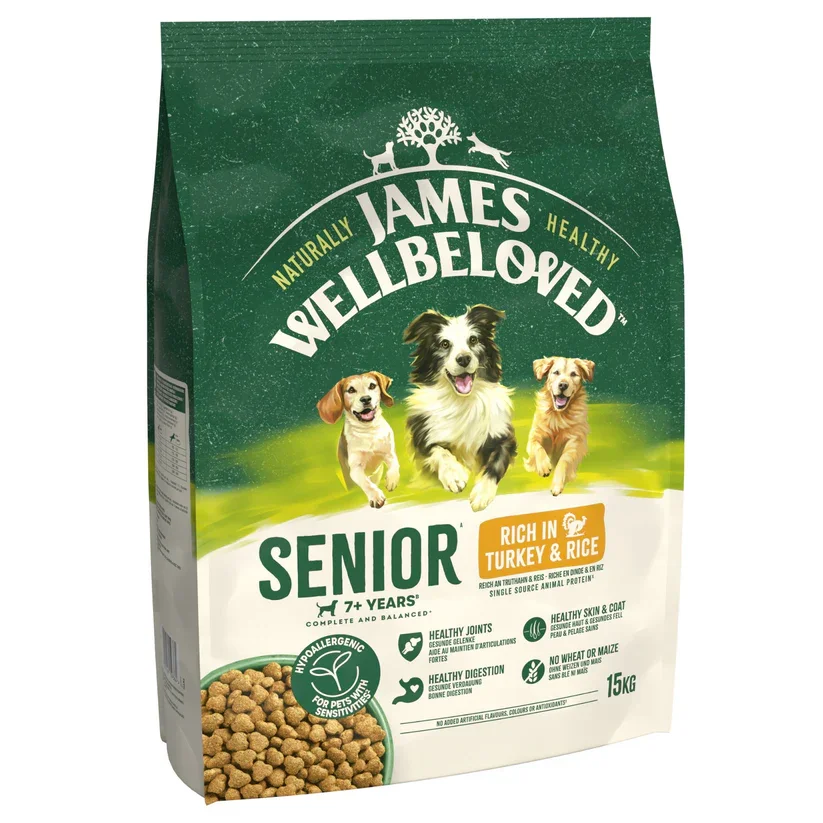 James Wellbeloved Dry Dog Senior Turkey & Rice 15kg.webp