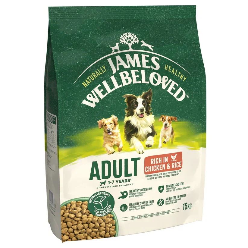 James Wellbeloved Dry Dog Adult Chicken & Rice 15kg.webp