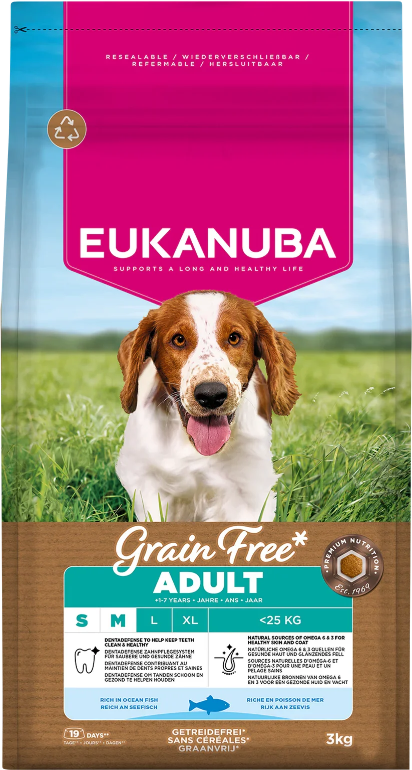 Eukanuba Grain Free - Ocean Fish - Adult Small-Medium 3kg.webp