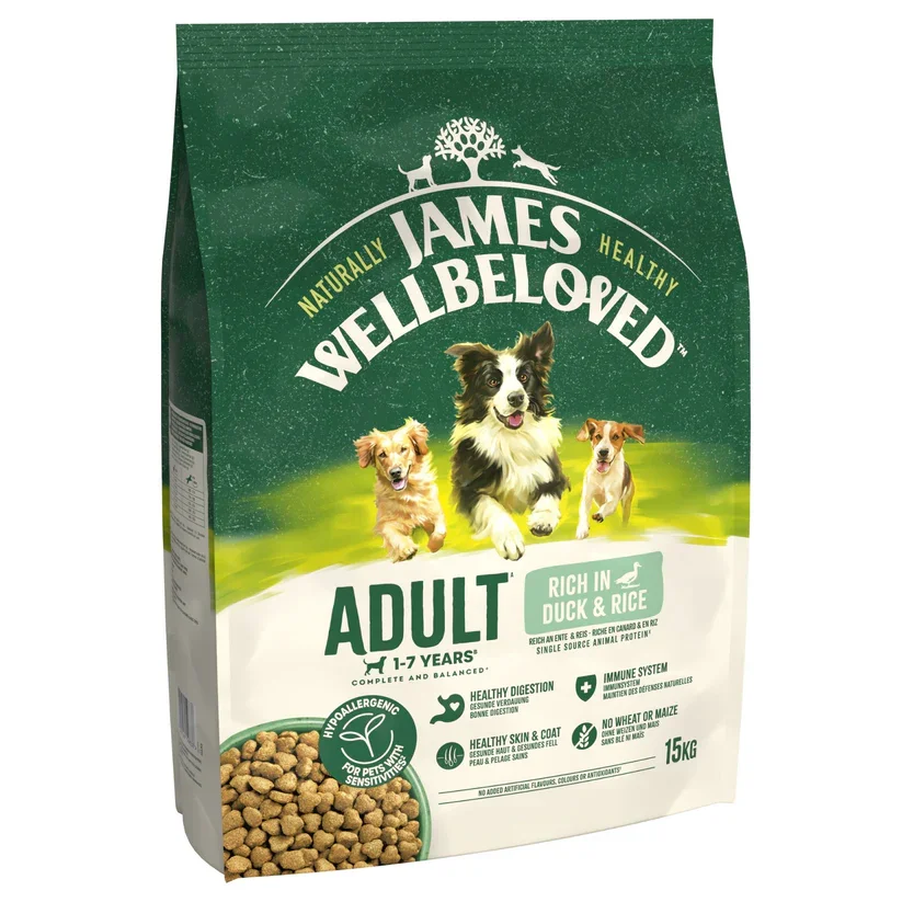 James Wellbeloved Dry Dog Adult Duck & Rice 15kg.webp
