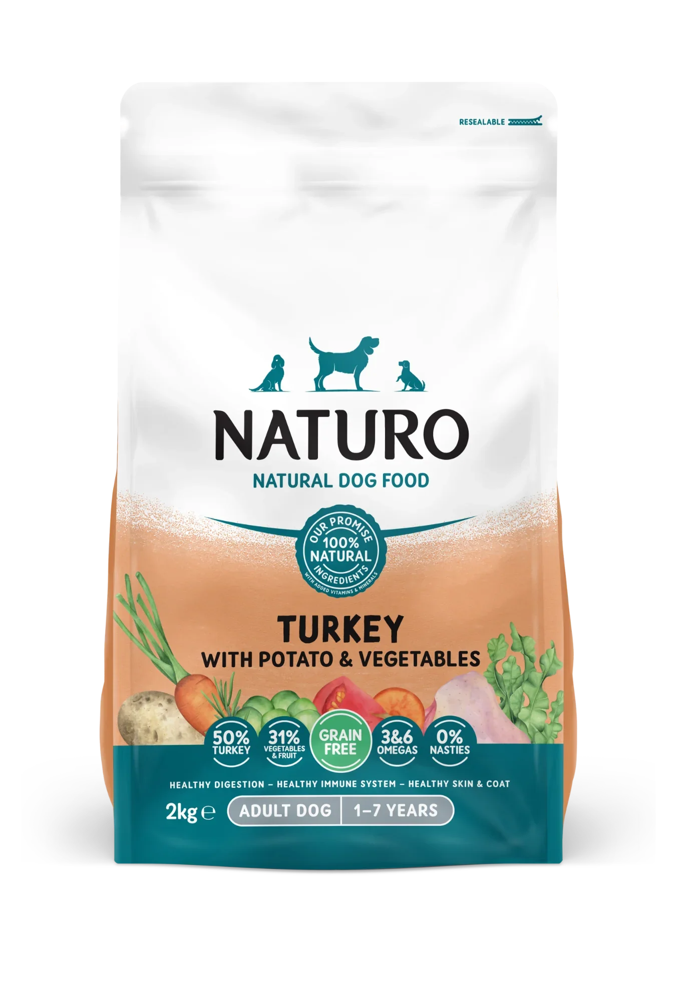 Naturo Complete Dry Dog Turkey Potato & Veg 2kg.webp