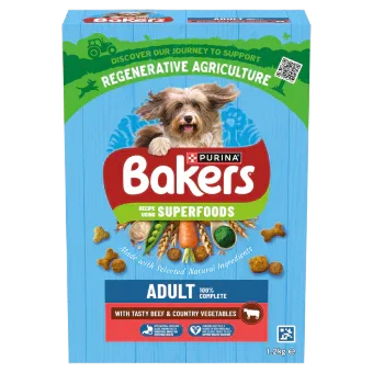 Bakers Adult With Tasty Beef and Country Vegetables Dry Dog Food 1.2kg
