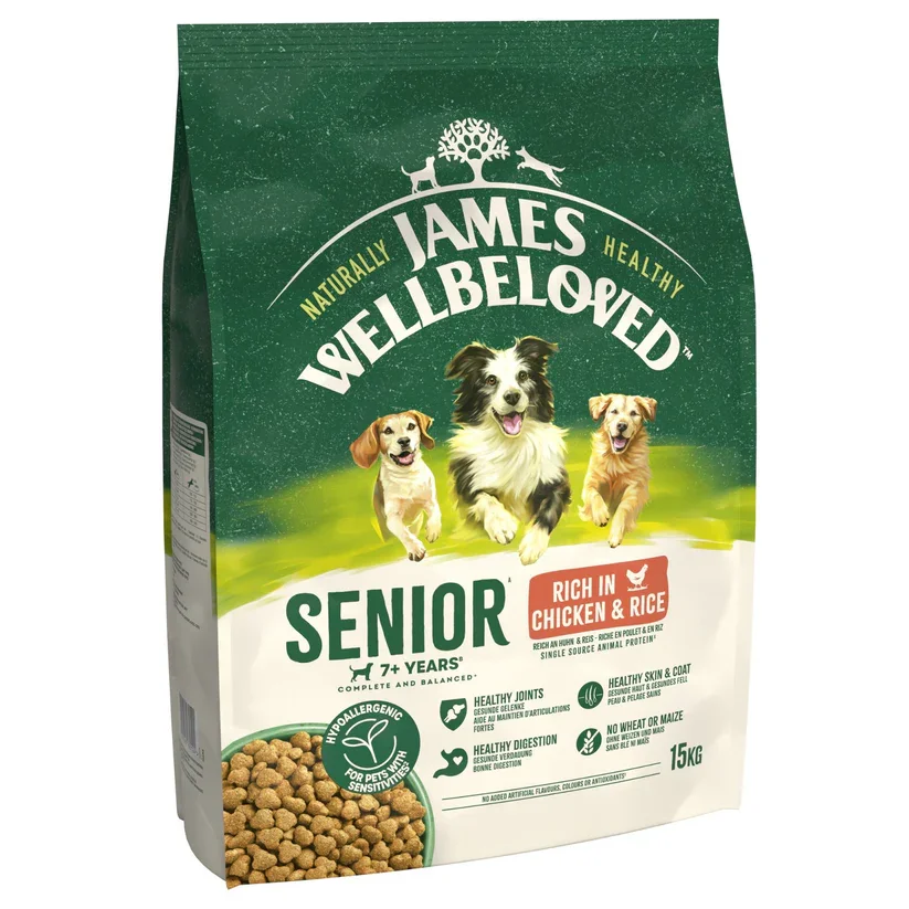 James Wellbeloved Dry Dog Senior Chicken & Rice 15kg.webp
