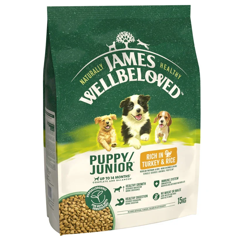 James Wellbeloved Dry Dog Puppy Turkey & Rice 15kg.webp