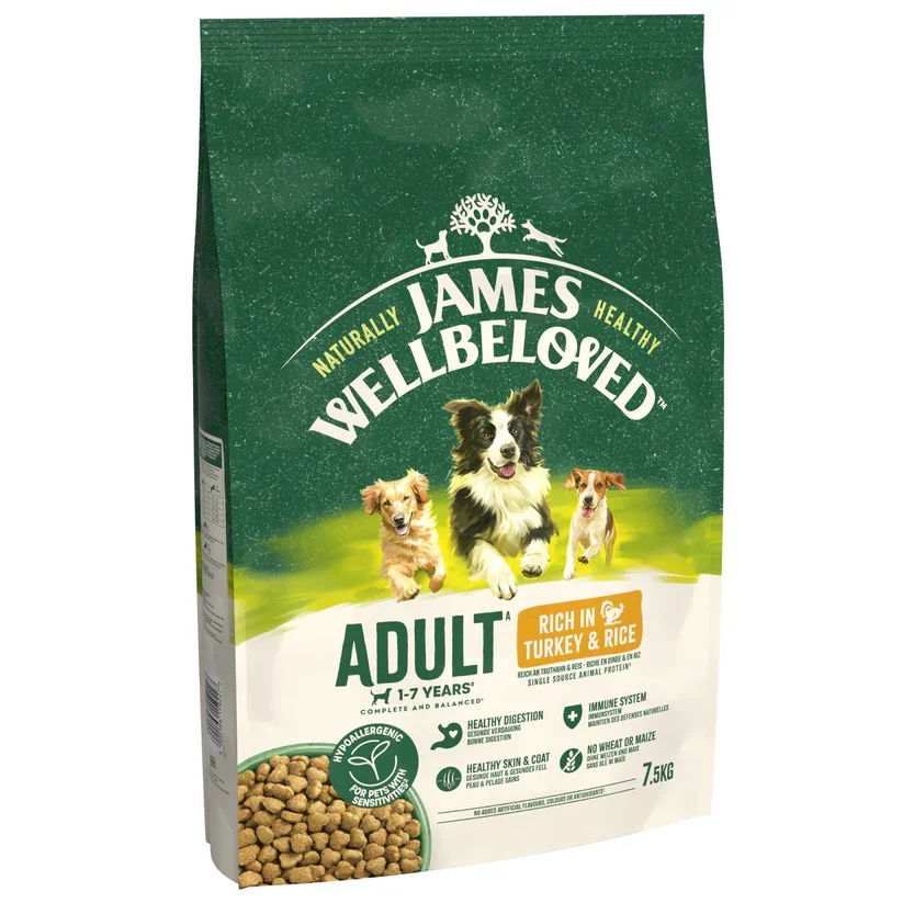 James Wellbeloved Dry Dog Adult Turkey & Rice 7.5kg.webp