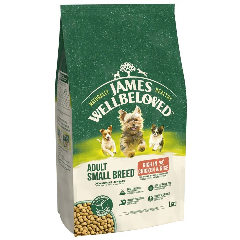 James Wellbeloved Dry Dog Adult SmallBreed Chicken & Rice 1.5kg.webp