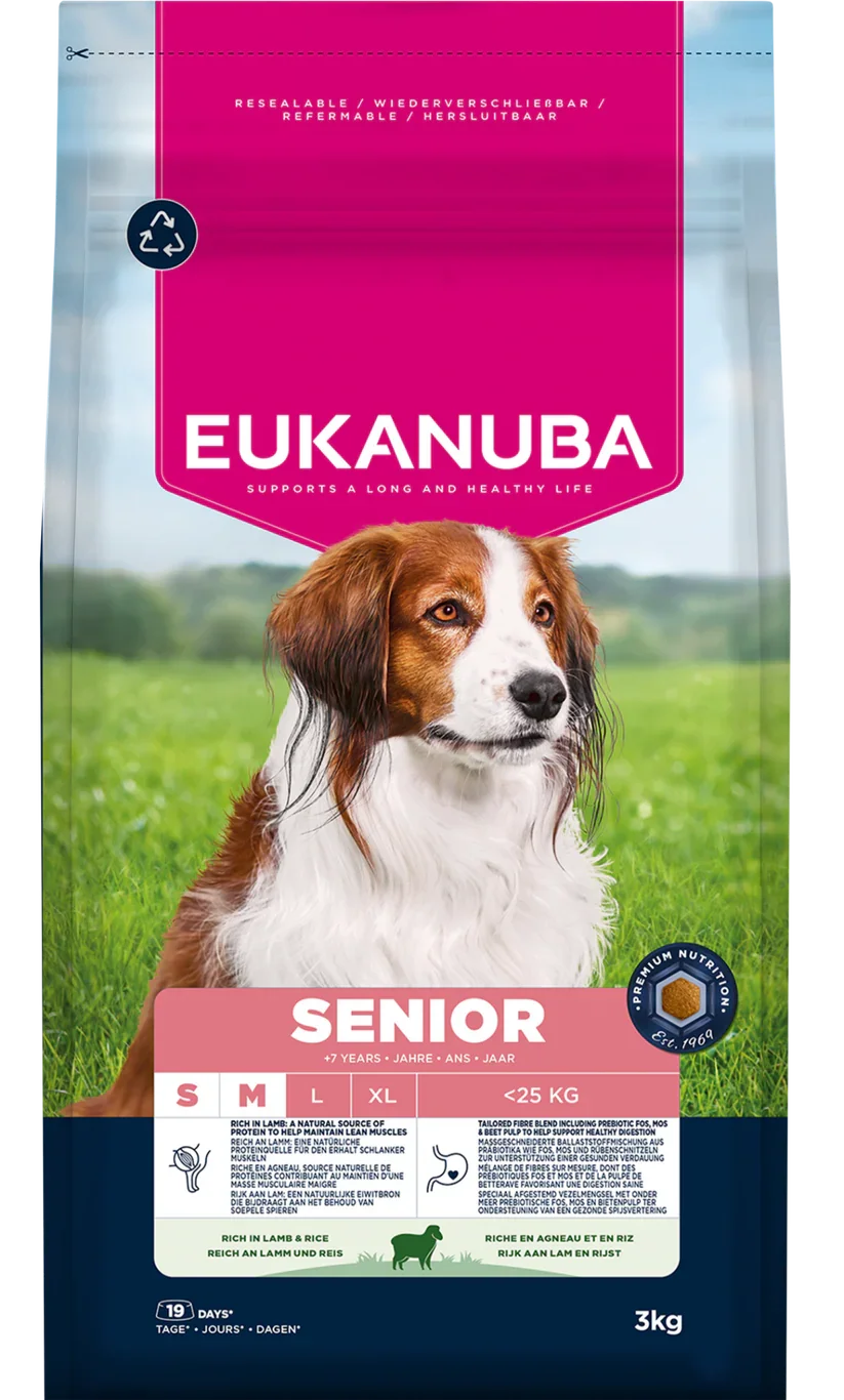 Eukanuba Dog Senior Small-Medium Lamb & Rice 3kg.webp