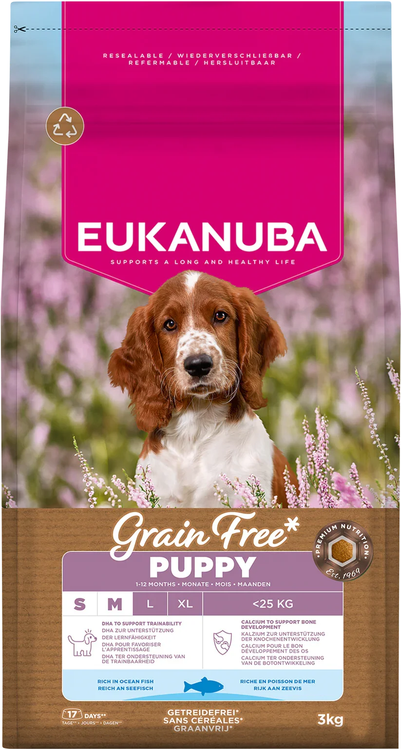 Eukanuba Grain Free - Ocean Fish - Puppy Small-Medium 3kg.webp