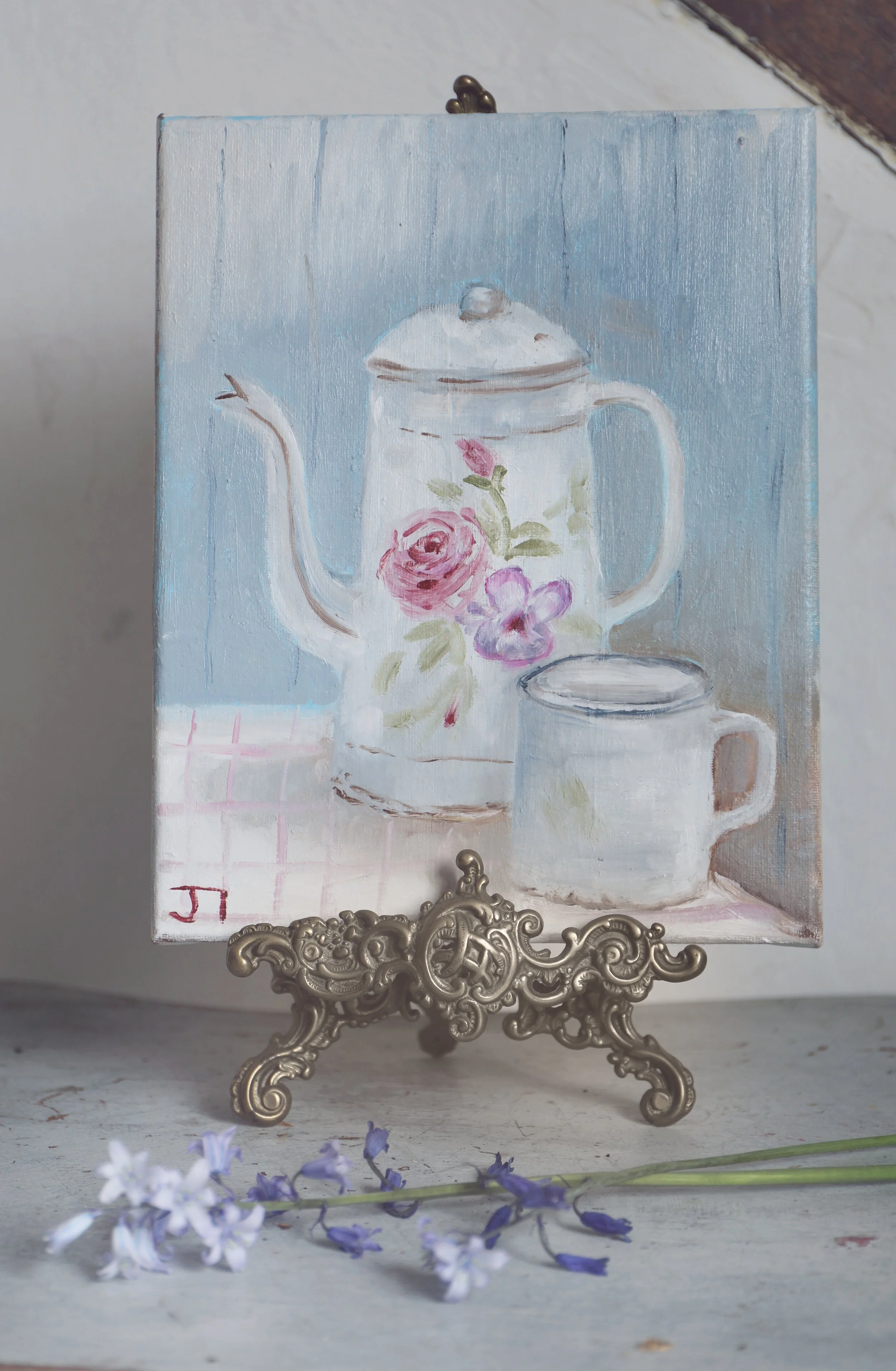 french flower coffee pot