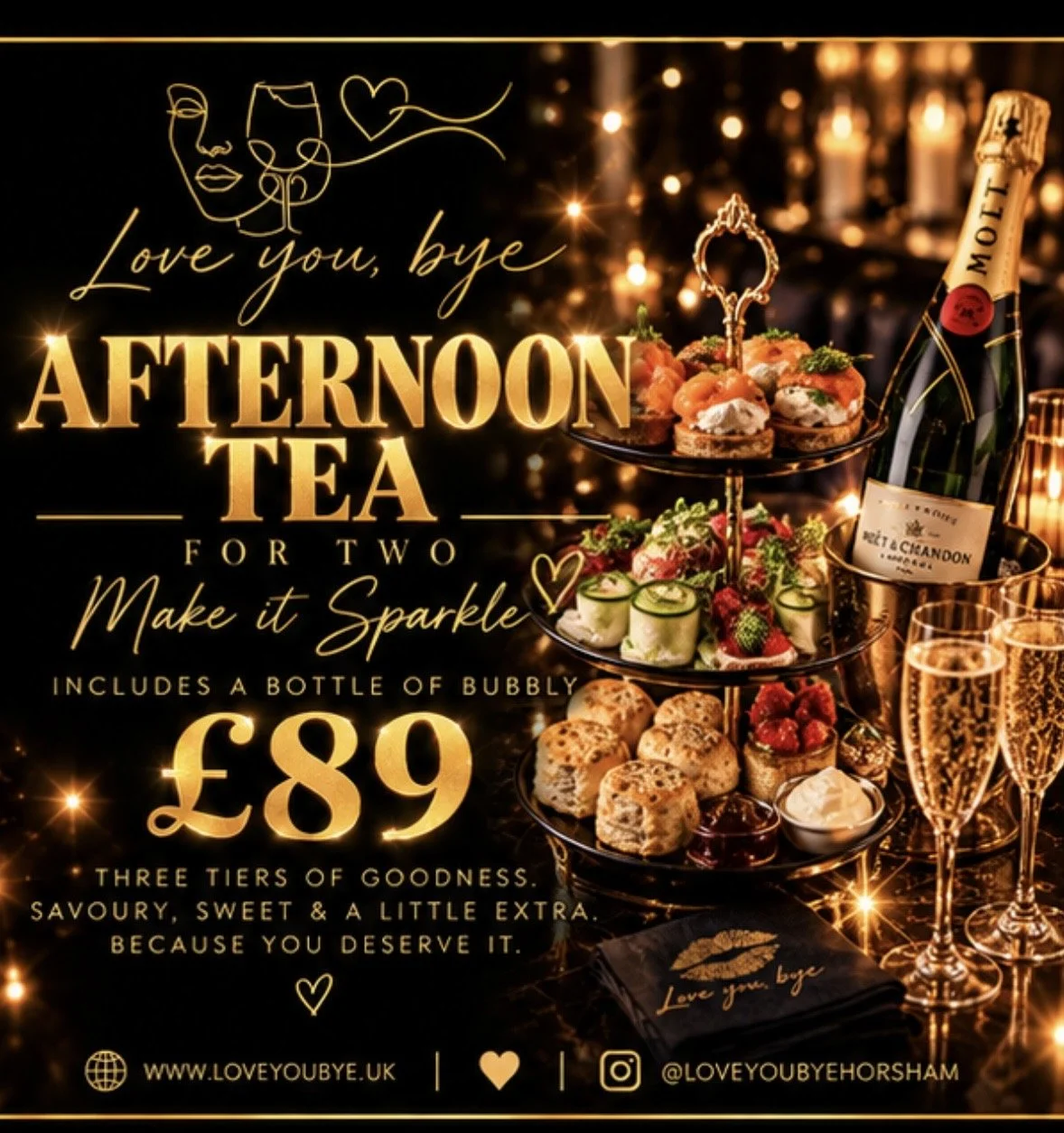 Afternoon Tea for two, But make it BUBBLY