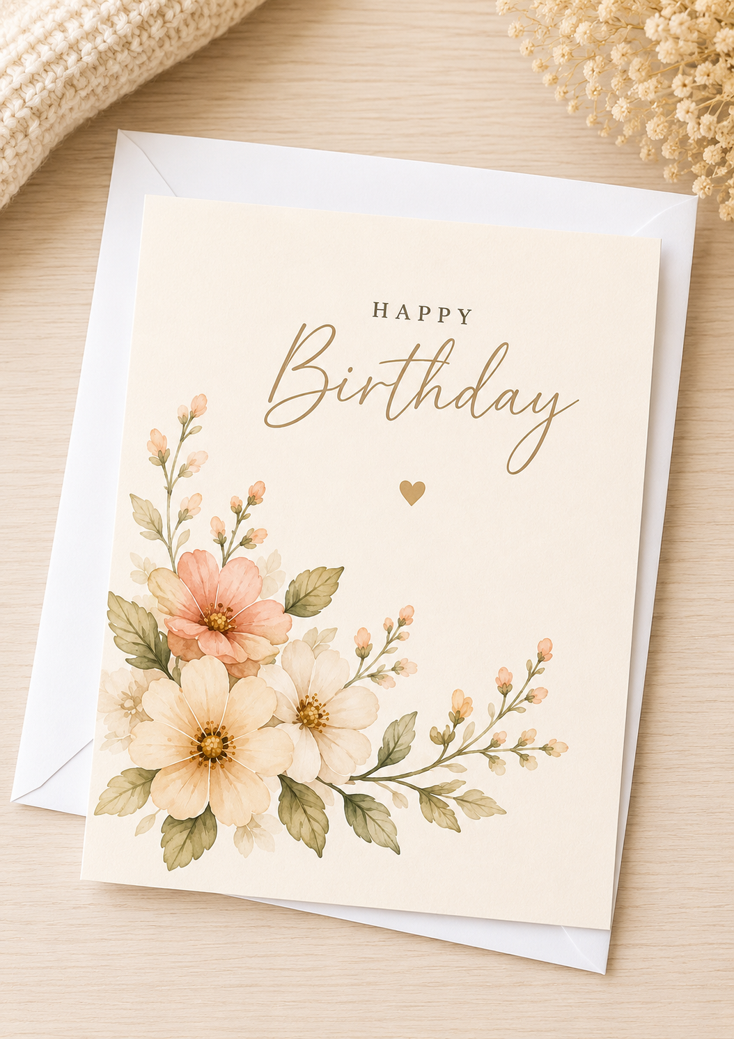 Floral Happy Birthday Card
