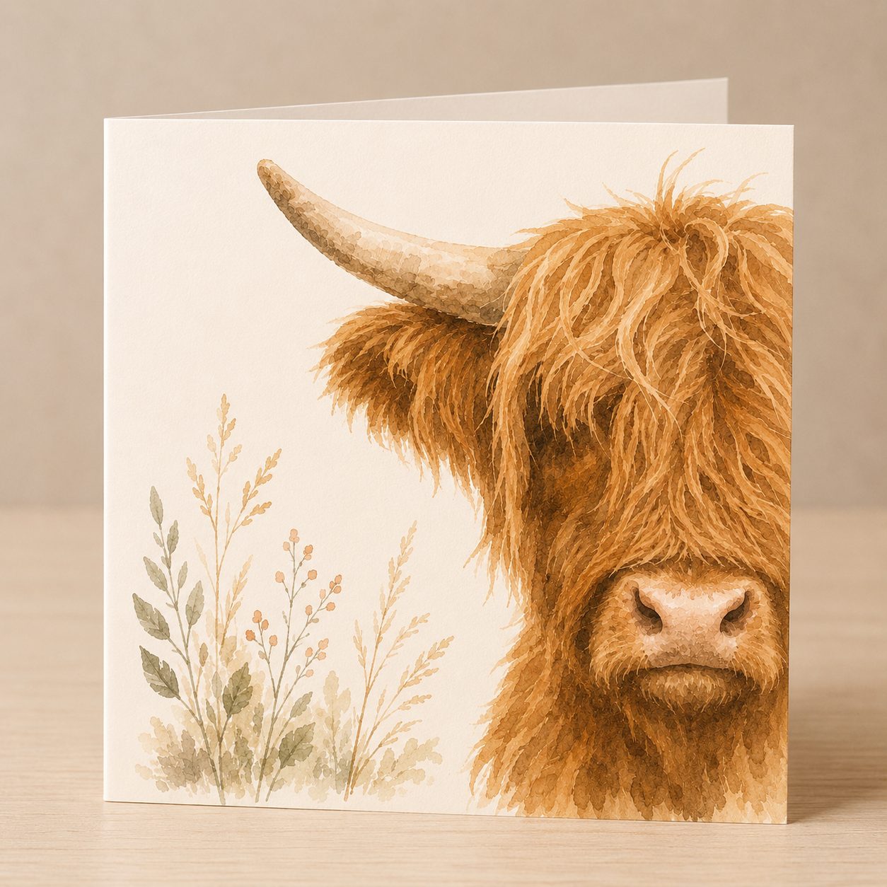 Highland Cow Card