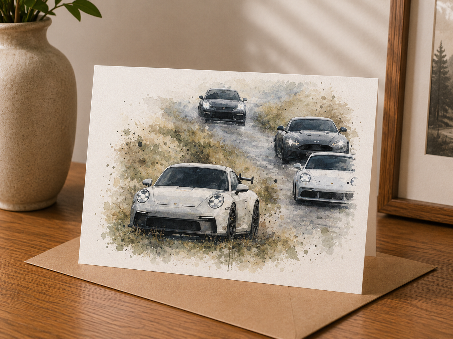 Watercolour Porsche’s Card