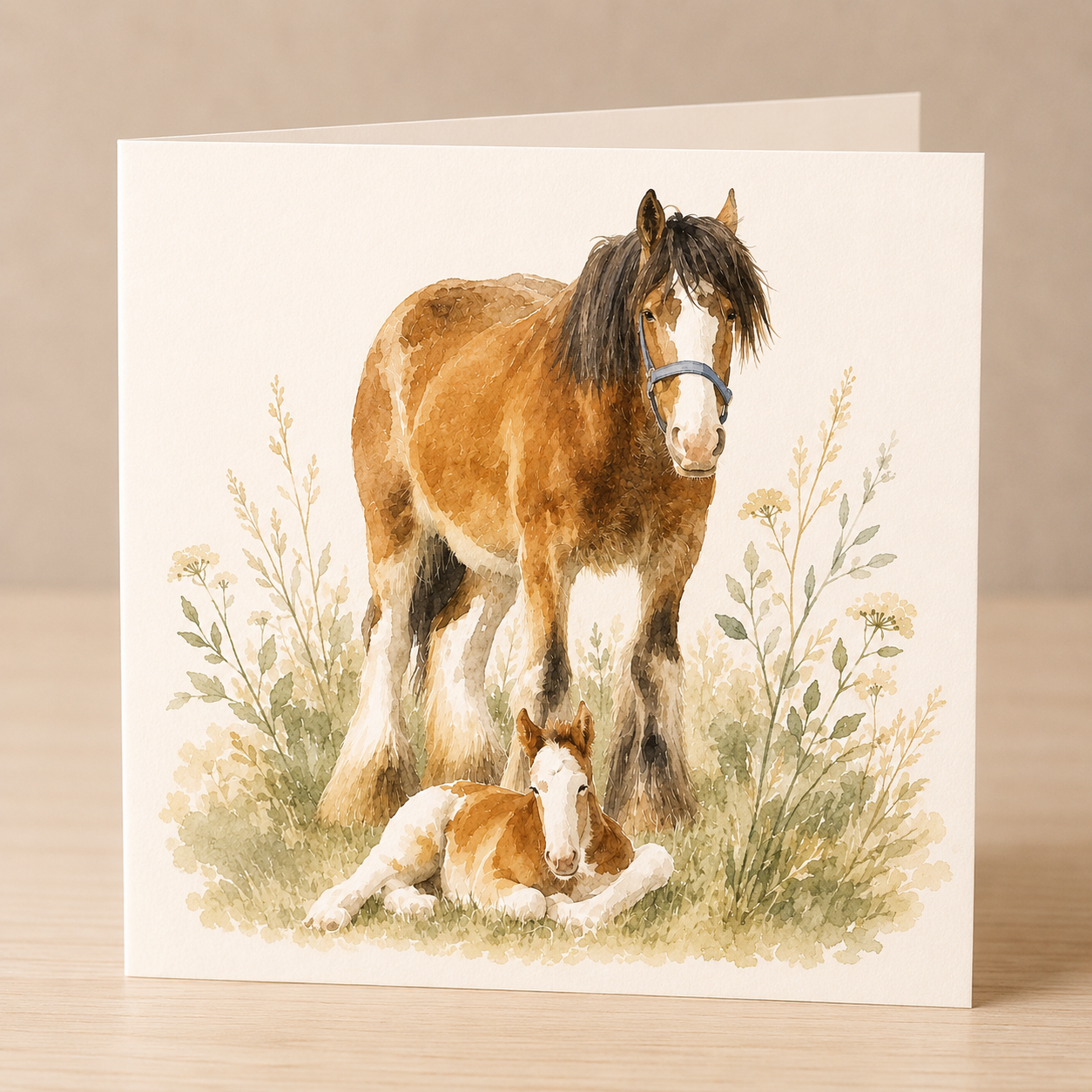 Horse & Foal Card