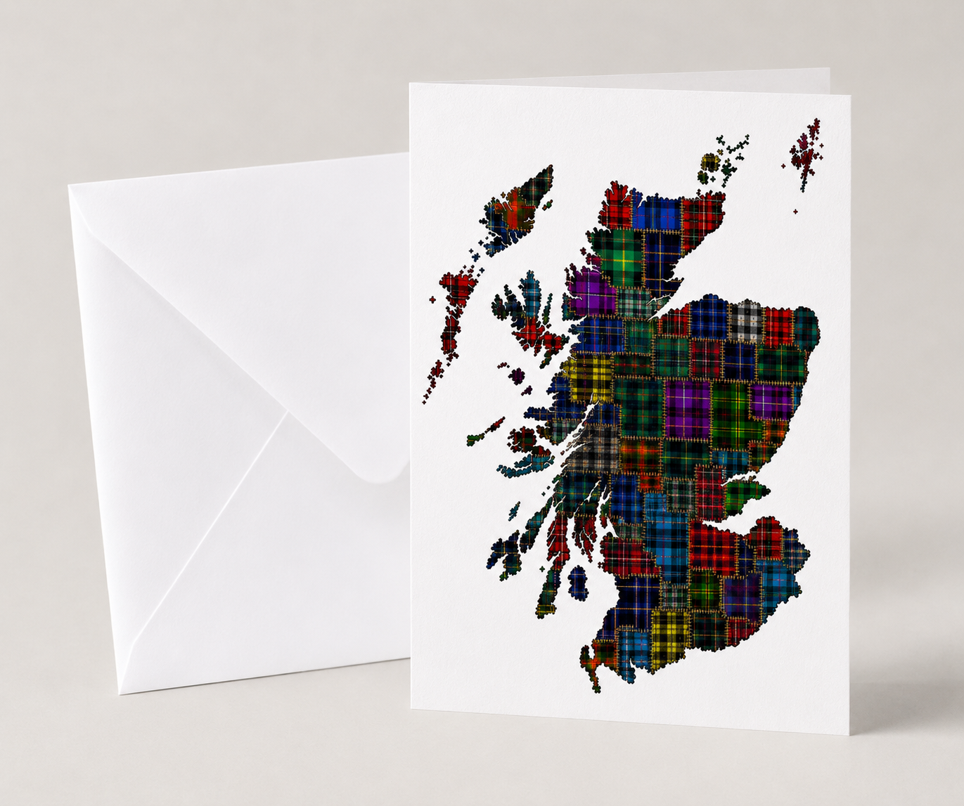 Tartan Scotland Map Card